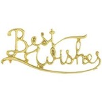 Plaque Best Wishes Gold (ea)