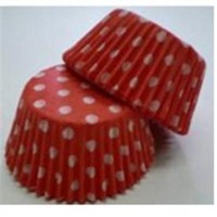 Confeta Patty Pan #408 Red/White Polka Dots  (500)