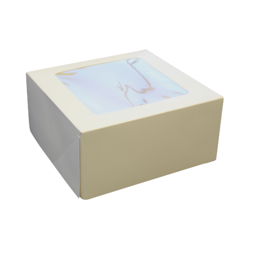 Cake Box 10x10x5" Milkboard with Window 