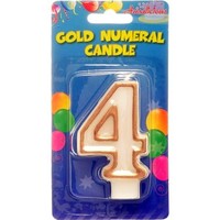 Candle - Numeral 4 Gold Edge  (1)