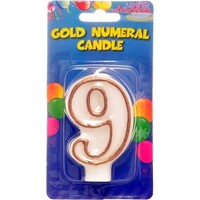 Candle - Numeral 9 Gold Edge  (1)