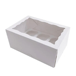 6 Hole Cupcake Box with insert WHITE
