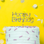 HAPPY BIRTHDAY  - Rainbow Glitter Topper