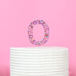 NUMBER 0 - Rainbow Glitter Topper