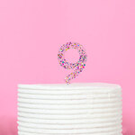 NUMBER 9 - Rainbow Glitter Topper