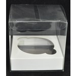 1 Hole Cupcake Box CLEAR 10cm - Silver Insert (50) 