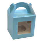 1 Hole Cupcake Box BABY BLUE - Tag Handle