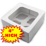 4 Hole Cupcake Box 180x180x100mm Large WHITE