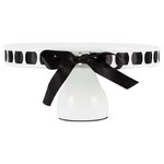 White/Black Ribbon Set of 3 Cake Stand Short
