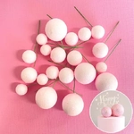 DECO FOAM BALL TOPPER | 20 PC SET - GILTTER BABY PIBK