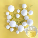 DECO FOAM BALL TOPPER | 20 PC SET - GILLTER WHITE