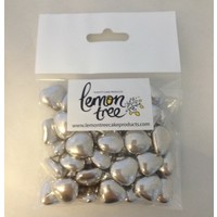 Silver Chocolate Hearts 50g