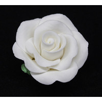 Rose Large 50mm White With Calyx Hangsell (ea)