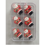 3D Santa Waving 25mm in Clear Reusable Hangsell Pack  (6)