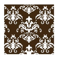 Choc Transfer Sheet White Damask (Ea)