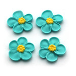 Flower 5 Petal Large Blue 33mm (128)