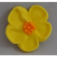 Flower 5 Petal Large Lemon 33mm (128)