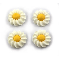 Flower Daisy Swirl 25mm White (Box 180)