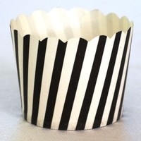 Cupcake Case Black and White Stripe Ctn 600pc