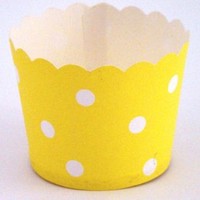 Cupcake Case  Yellow Polka Dot (25)