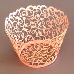 Cupcake Wrapper Pearl Pink Filigree (12)