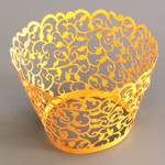 Cupcake Wrapper Pearl Gold Filligree (12)