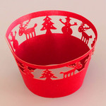Cupcake Wrapper Pearl Red Christmas (12)