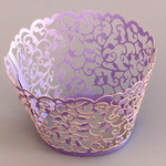 Cupcake Wrapper Pearl Lavender Filigree (12)