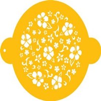 Stencil Hibiscus ROUND Top 8 inch