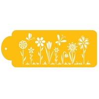 Stencil  Whimsical Flower Cake Side