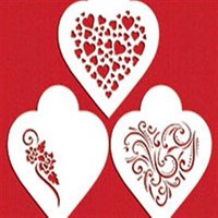 Stencil Contemporary Hearts