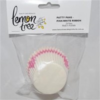 Patty Pan #700 White/Pink Ribbon (24)