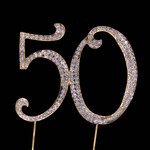 Bling Diamante 7cm Gold 50th Anniversary