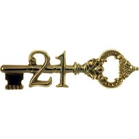 21st  Key  Antique 76mm Gold Small (Pk 24)