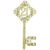 21st Key  Diamond  150mm Gold Large (Pk 12)