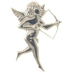 Ornament Cupid Bow Arrow Silver HS
