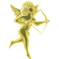 Ornament  Cupid Bow/Arrow Gold (Pk 12)