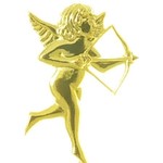 Ornament Cupid Bow Arrow Gold HS