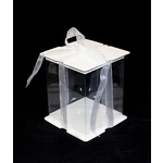 Clear Cake Box with Ribbon 6x6x8"