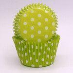 Confeta Patty Pan #408 Green/White Polka Dots (500)