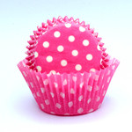Confeta Patty Pan #750 Pink w White Polka Dot (500)