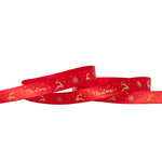 Grosgrain Satin Merry  Christmas Red & Gold Foil  Ribbon 