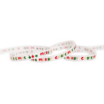 Grosgrain  Merry  Christmas White  Ribbon 
