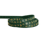 Grosgrain  Christmas Theme Green and Gold Ribbon 