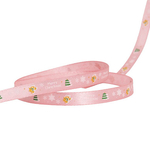  Ribbon Satin Merry Xmas Trees & Gingerbread Pink (10mmx20m)