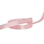 Ribbon Satin Merry Christmas Mistletoe White Pink (15mmx20m)