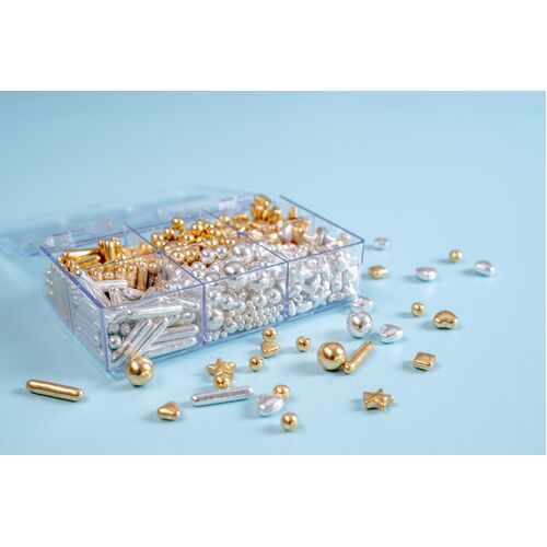 Edible Bling Metallic Bento Box Gold & Silver Sprinkles Mix 120G