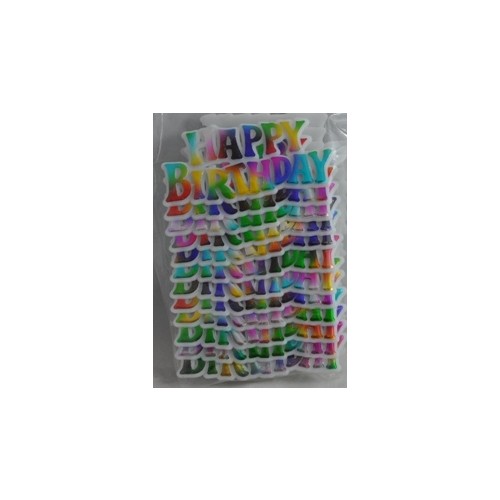 Plaque Happy Birthday Rainbow (ea)