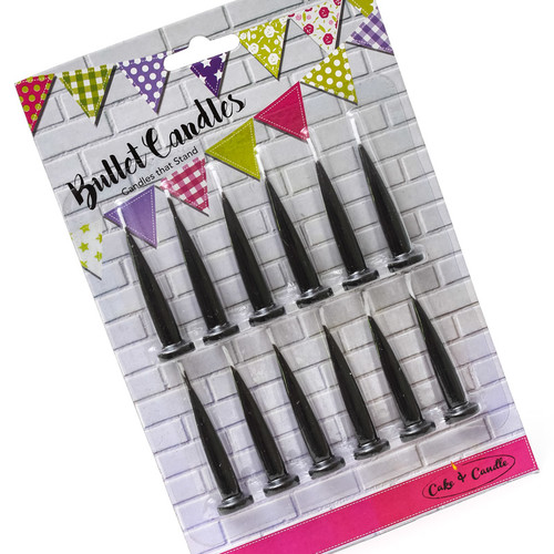 Bullet Candles BLACK (12)