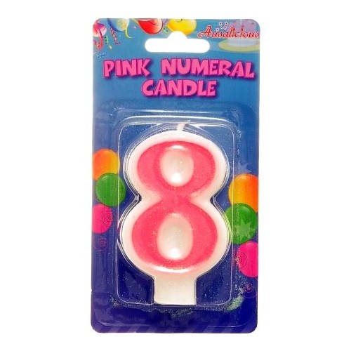 Candle - Pink Numeral 8 (1)